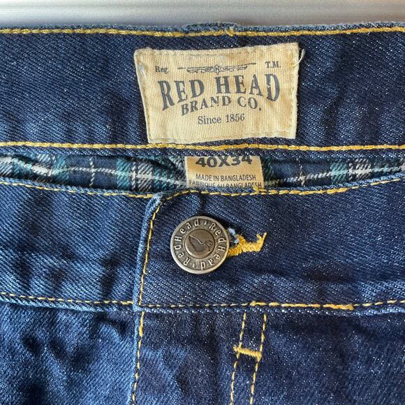 Red Head Men Jeans size 40x34 Blue Mid Rise Straight Leg Heavy Duty with Lining - Picture 8 of 11
